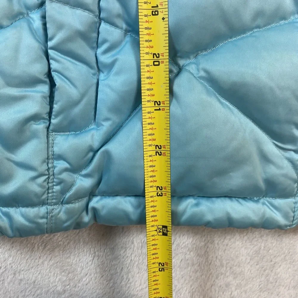 The North‎ Face youth girls Turquoise full zip puffer 2 pocket jackets X-Large